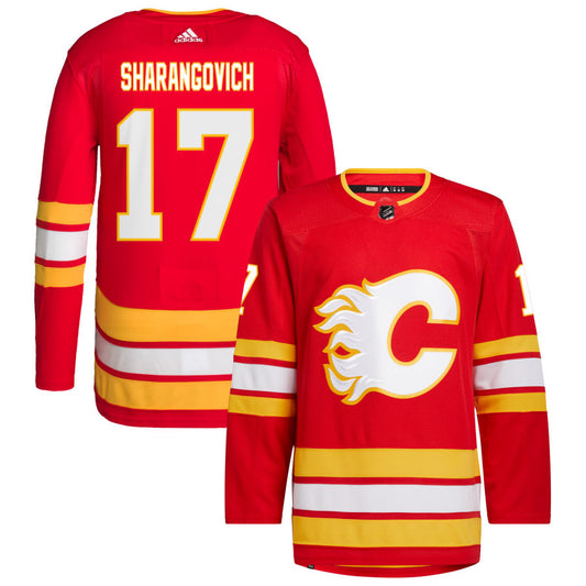 Yegor Sharangovich Calgary Flames adidas 2020/21 Home Primegreen Authentic Pro Jersey &#8211; Red