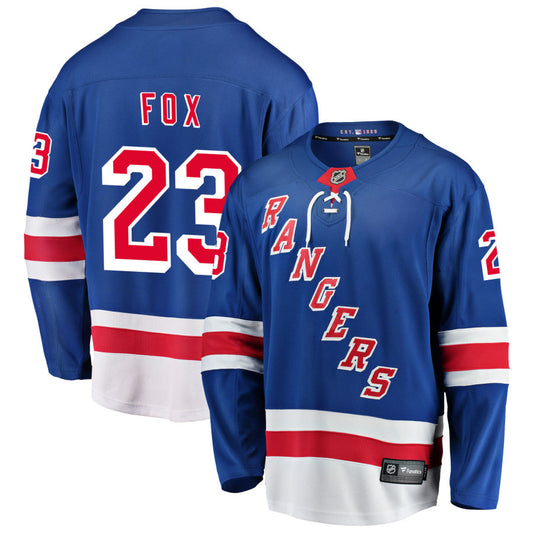 Adam Fox New York Rangers Fanatics Branded Home Breakaway Jersey &#8211; Blue