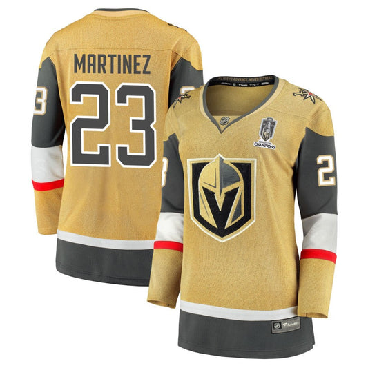 Alec Martinez Vegas Golden Knights Fanatics Branded Women&#8217;s 2023 Stanley Cup Champions Home Breakaway Jersey &#8211; Gold