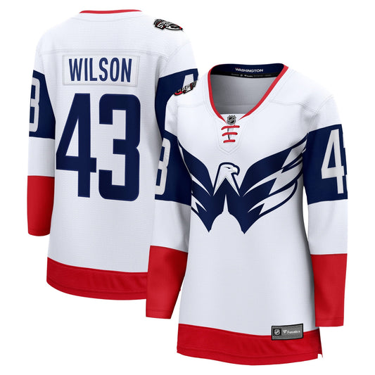 Women&#8217;s Fanatics Branded Tom Wilson White Washington Capitals 2023 NHL Stadium Series Breakaway Player Jersey
