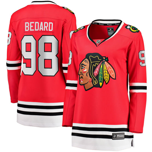 Women&#8217;s Fanatics Branded Connor Bedard Red Chicago Blackhawks 2023 NHL Draft Home Breakaway Player Jersey