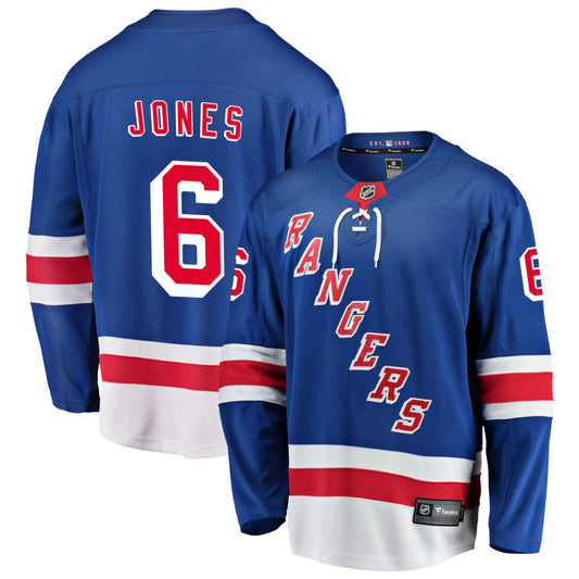 Zac Jones New York Rangers Fanatics Branded Home Breakaway Jersey &#8211; Blue